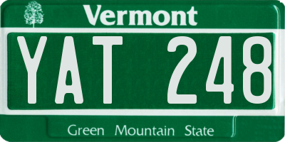 VT license plate YAT248