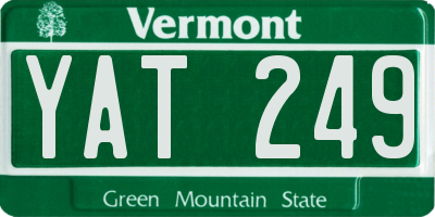 VT license plate YAT249
