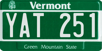 VT license plate YAT251