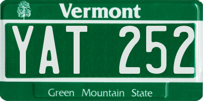 VT license plate YAT252