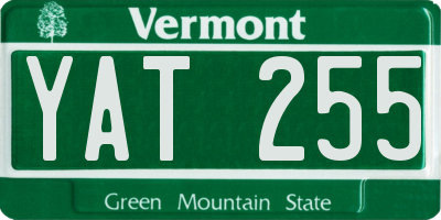 VT license plate YAT255