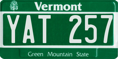 VT license plate YAT257