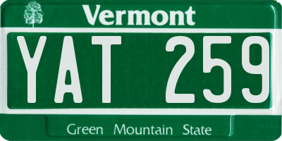 VT license plate YAT259