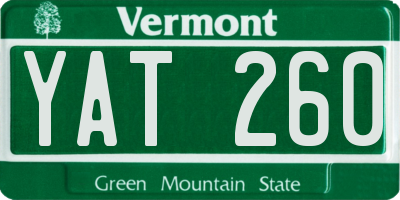 VT license plate YAT260