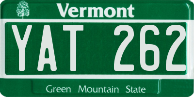 VT license plate YAT262