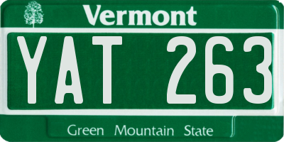 VT license plate YAT263
