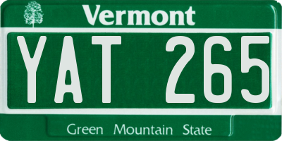 VT license plate YAT265