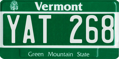 VT license plate YAT268