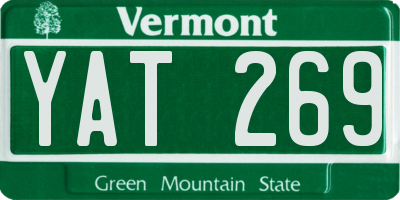 VT license plate YAT269