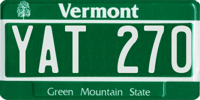 VT license plate YAT270