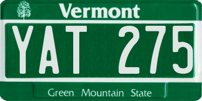 VT license plate YAT275