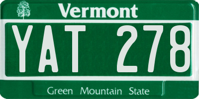 VT license plate YAT278