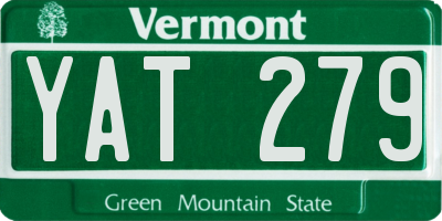VT license plate YAT279