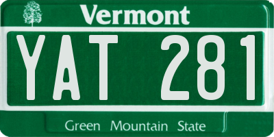 VT license plate YAT281
