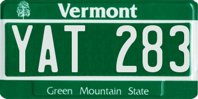 VT license plate YAT283