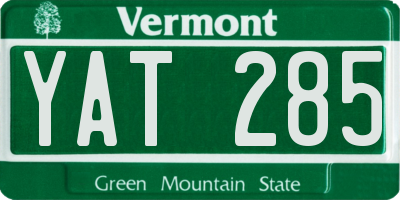 VT license plate YAT285