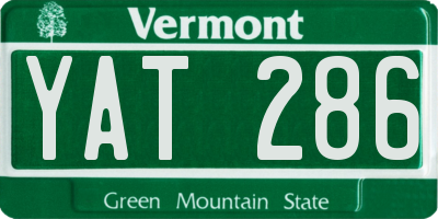 VT license plate YAT286