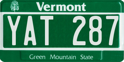 VT license plate YAT287