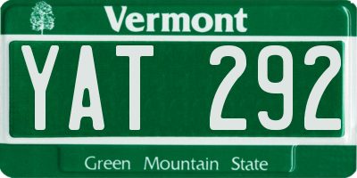 VT license plate YAT292