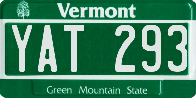VT license plate YAT293