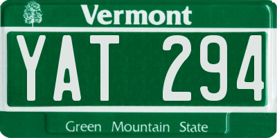 VT license plate YAT294