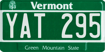 VT license plate YAT295