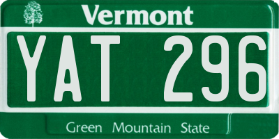 VT license plate YAT296