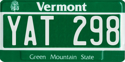 VT license plate YAT298