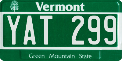 VT license plate YAT299