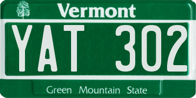 VT license plate YAT302