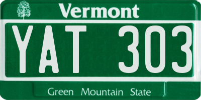 VT license plate YAT303