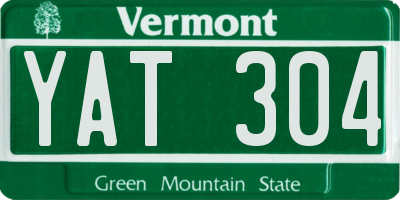 VT license plate YAT304