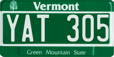 VT license plate YAT305