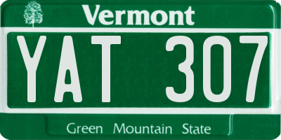 VT license plate YAT307