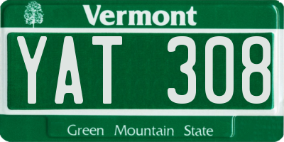 VT license plate YAT308
