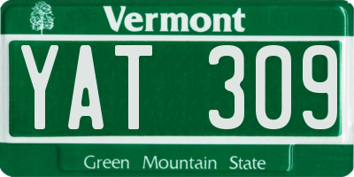 VT license plate YAT309
