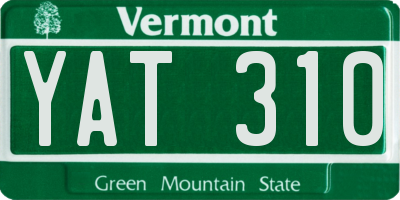 VT license plate YAT310