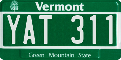 VT license plate YAT311
