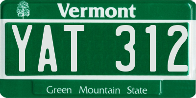 VT license plate YAT312