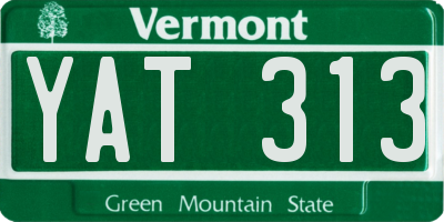 VT license plate YAT313