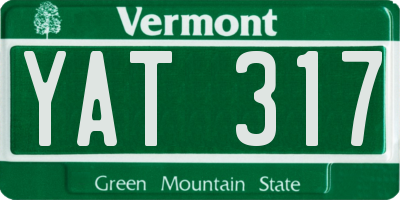 VT license plate YAT317