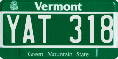VT license plate YAT318