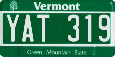 VT license plate YAT319