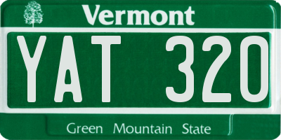 VT license plate YAT320