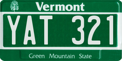 VT license plate YAT321