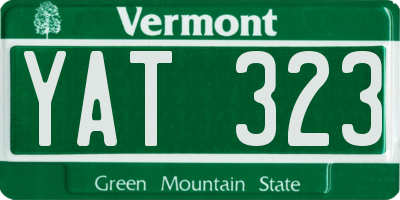 VT license plate YAT323