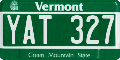 VT license plate YAT327