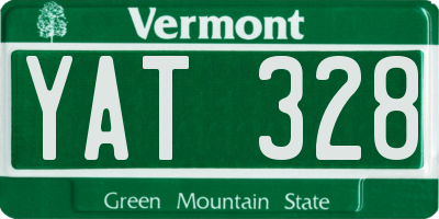 VT license plate YAT328