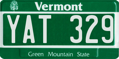 VT license plate YAT329