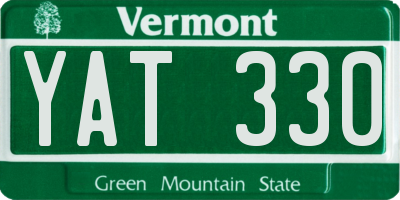 VT license plate YAT330